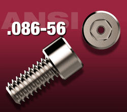 Side view and top view of 2-56 socket head cap screws