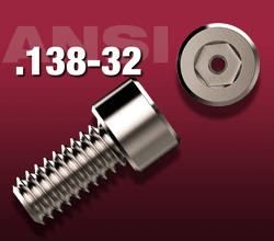 6-32 Side view and top view of socket head cap screws
