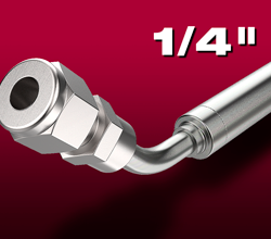 1/4" Cryogenic Swagelok Fitting Feedthroughs Close up of 1/4" Swagelok cryogenic fitting