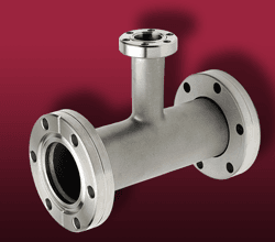 CF Reducer Tee Fittings CF Reducer tee fittings on CF flanges