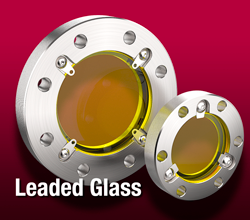 Lead glass viewport shield on CF flange