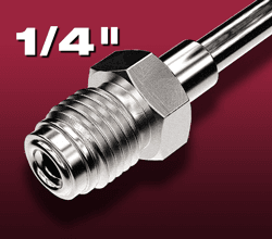 Close up of 1/4" VCR fittings