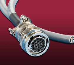 Mil-C-26482 Air Cables Close up of 19-pin Mil-C-26482 air connector to cable