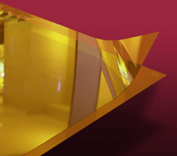 Close up of PEEK (polyether ether ketone) film sheet
