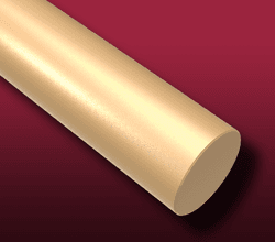 Close up of PEEK (polyether ether ketone) rod