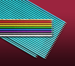 Close up of FEP-insulated ribbon cables