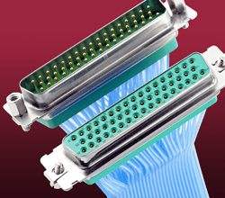 One male and one female 50-way FEP connector to cables
