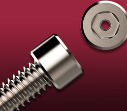 Vented Screws and Fasteners Close up of two socket head cap screws