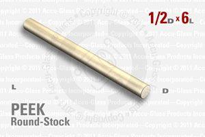 PEEK Rod, 1/2" OD by 6" long