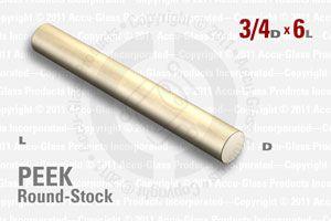 PEEK Rod, 3/4" OD by 6" long