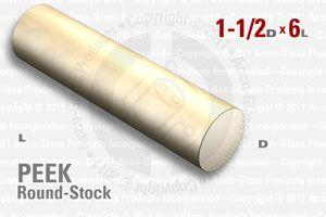 PEEK Rod, 1 1/2" OD by 6" long