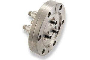 SMA - Double Ended, Grounded Shield Feedthroughs x3 on a 2.75" CF Flange