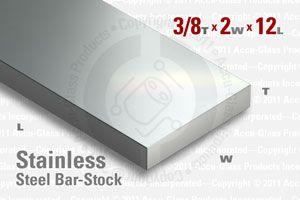 Stainless Steel Bar, 0.375"x2"x12"