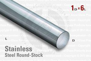 Stainless Steel Rod, 1.00" OD, 6" Long