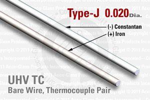 Type-J Thermocouple Pair Wire with an Outer Diameter of 0.02"